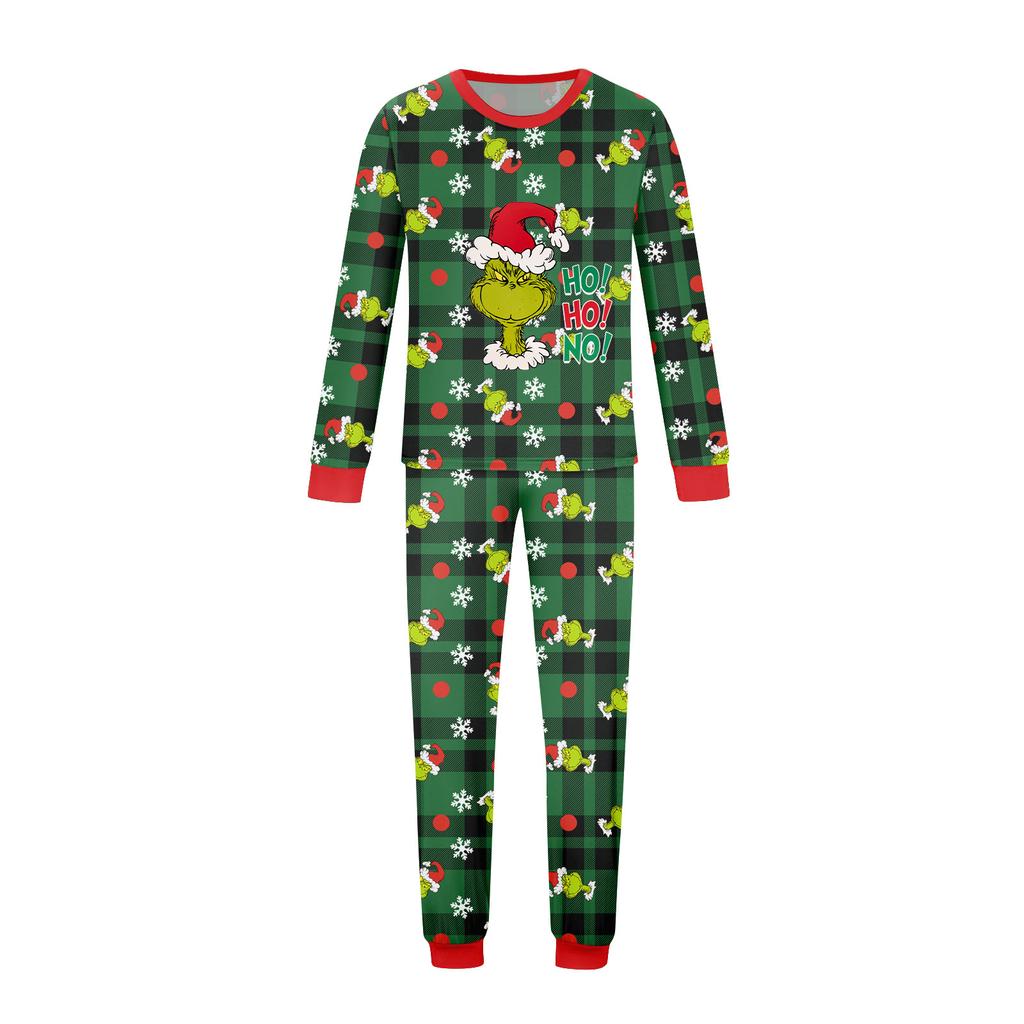Print Cute Family Set Pajamas, Home Clothes, Family Set Long Sleeve Top Pants Set