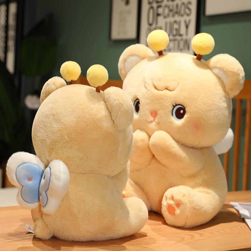 Creative Funny Doll Bee Bear Plush Toy Stuffed Soft Bear with Wing Animal Toys Kawaii Birthday Gift