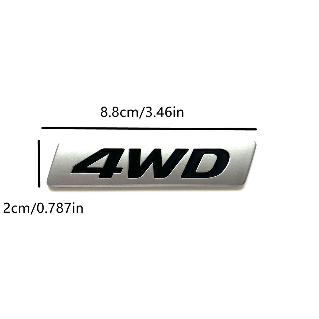 4WD Car Stickers 3D Metal Emblem U3Badge Decals for IX25 IX35 Tucson RAV4 Sticker