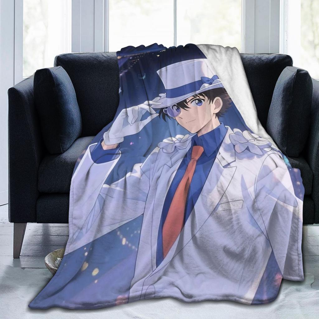 Detective Conan Blanket Coral Fleece Plush Spring Autumn Multi-function Super Soft Throw Blankets for Sofa Bedroom Bedspread