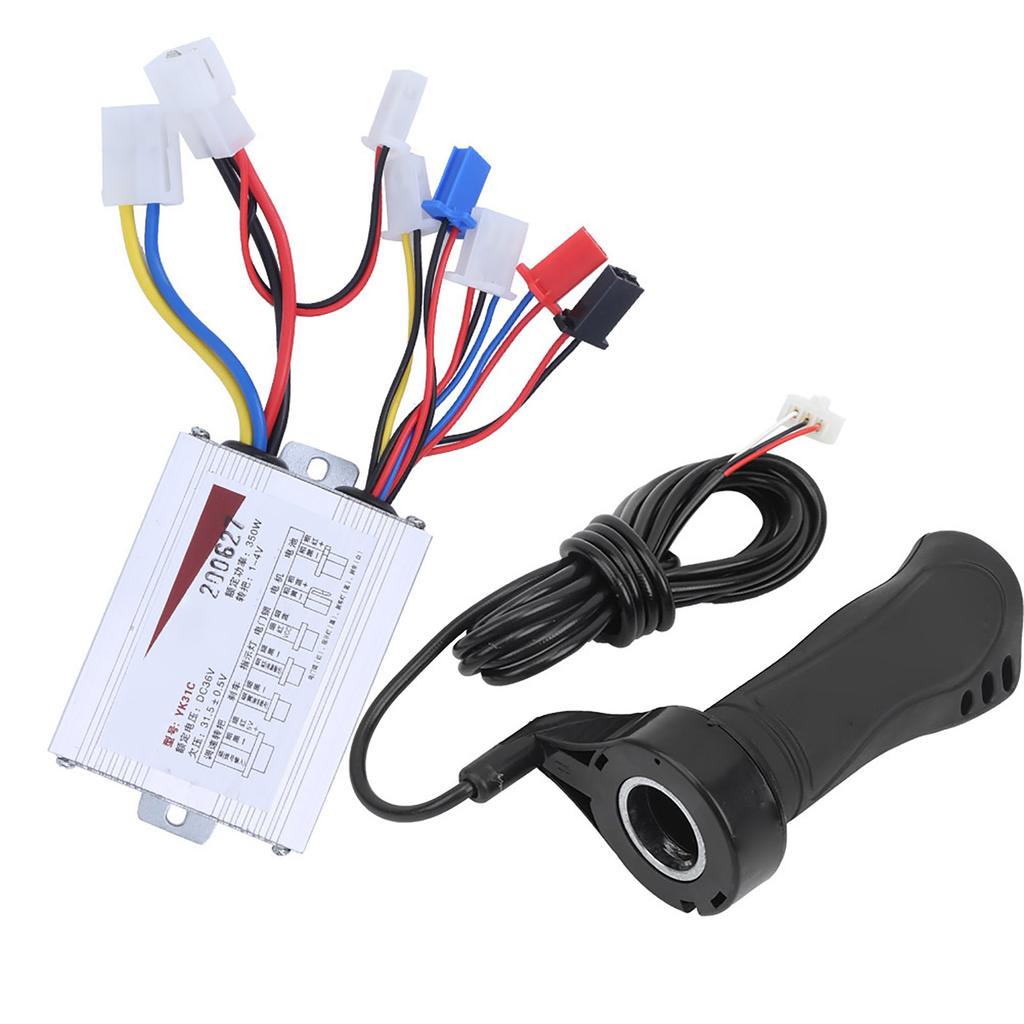 36V 350W Colorful Heads Electric Bicycle Controller and Lengthen Cable Throttle Grip Set