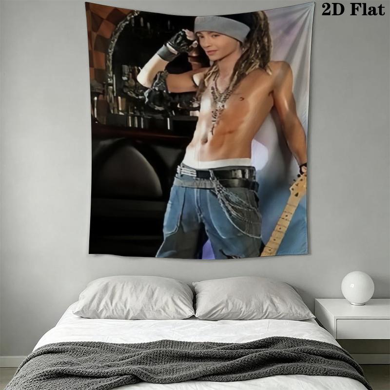 Tom Kaulitz Wall Tapestry Aesthetic Wall Hanging Printed Fabric Blanket Decorative Tapestries for Bedroom Living Room Home Decor