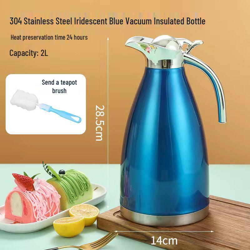 304 Stainless Steel Teapot Thermos Flask - Large Capacity Hot Water Kettle for Dormitory, Restaurant, and Hotel Use