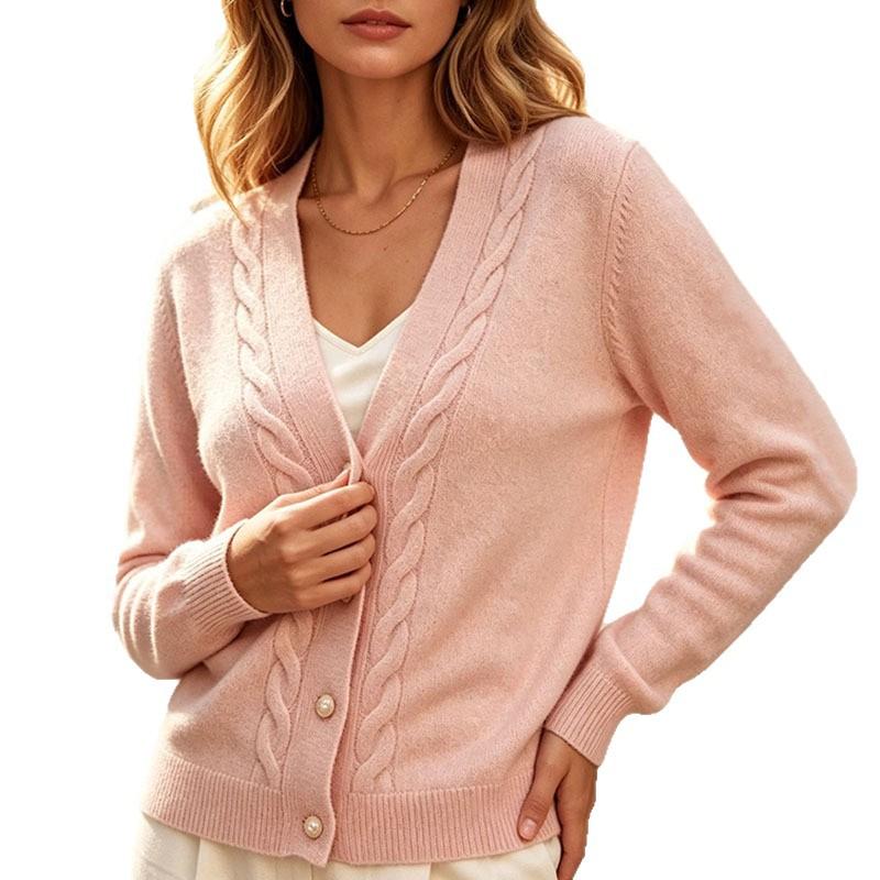 Women S Loose V Neck Long Sleeve Knit Cardigan Chic Lazy Style