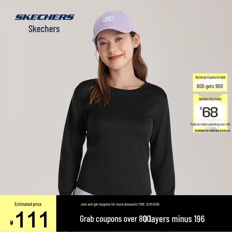Skechers Women s Anti-Bacterial Cool-Feel Long Sleeve T-Shirt L226W031 L