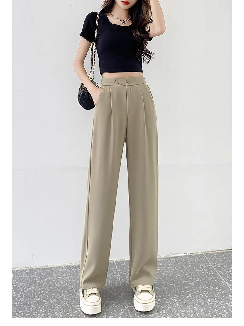 

Petite Women s Ice Silk Wide-Leg Pants: High-Waist, Lightweight Summer Pants for Height Enhancement. M (96-105 lbs)
