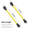 3 Prong Double Male Extension Cord 12 AWG 125V 15A, Yellow 1.64 FT 5-15P Generator Adapter Cable with Molded Plugs for Transfer Switches, RVs