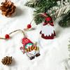 Christmas Four-Grid Faceless Old Man Wooden Ornament Gift Box with Small Pendants