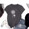 European and American Summer Women's Dandelion Print Round Neck Short-Sleeve Casual T-Shirt