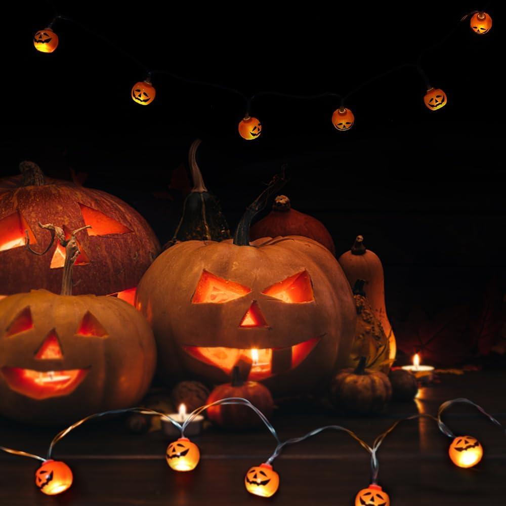 1PC 10/20 LED Halloween Mini Pumpkin String Lights Battery Operated Decorative Lights For Home Indoor Bedroom Party Decoration