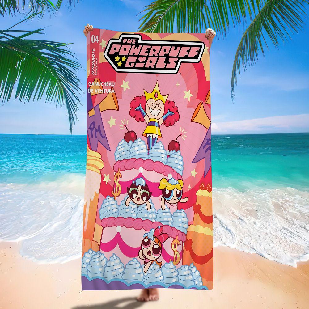 Telo Mare Cartone Animato Le Superchicche Carino Kawaii Decorazione Stanza Bagno Ragazze Bambini Asciugamani Mani Per Bagno Doccia