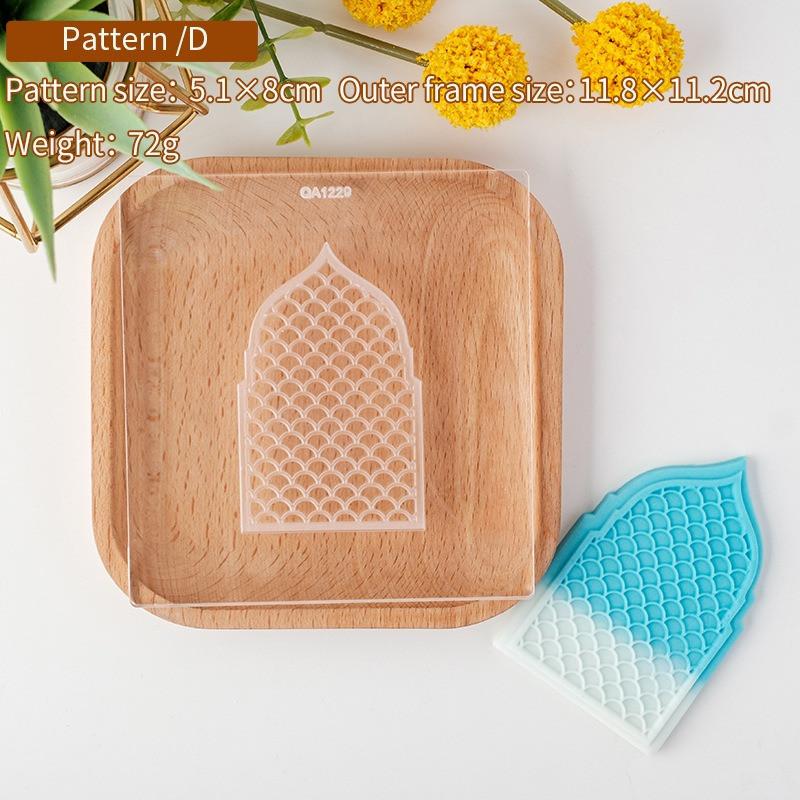 Islamic Ramadan Acrylic Fondant Embossing Stamp Press Eid Mubarak Cookie Cutters Party Pastry Biscuit Baking Decoration Supplies
