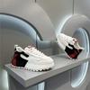 Breathable Leather Slip-On Chunky Sneakers Boys Teens Comfortable Casual Walking Shoes