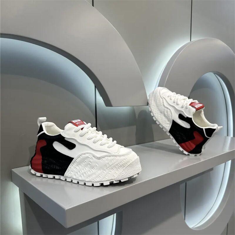 Breathable Leather Slip-On Chunky Sneakers Boys Teens Comfortable Casual Walking Shoes