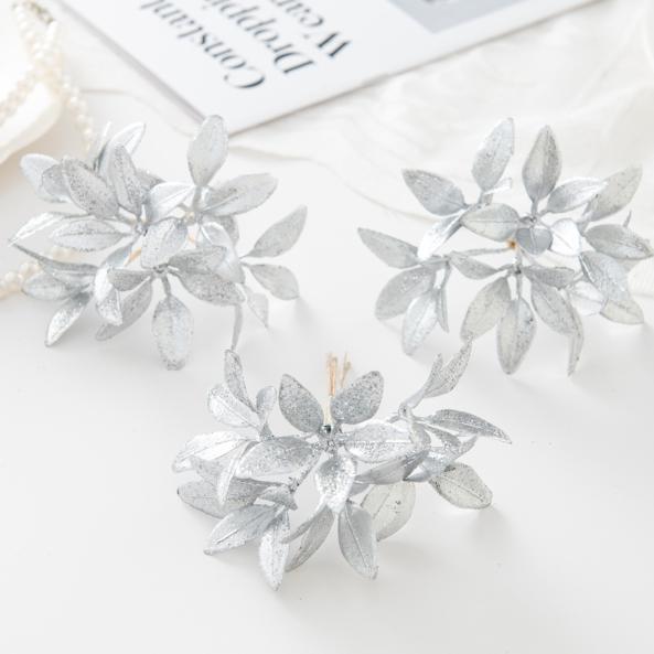 Artificial Flowers Plants Golden Pines Home Room Christmas Tree Wedding Garland Decor Bridal Accessories Clearance Craft Flowers