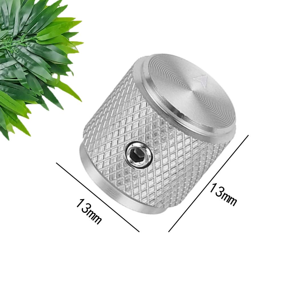 6 Aluminum Potentiometer Metal Guitar Volume and Tone Control Dome Knobs with 6mm Hex Wrench Screws for Fender Gibson Les and Electric Guitars Knobs,