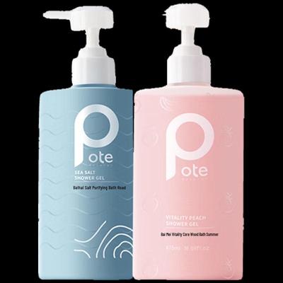Pote Dual Duschgel-Set: Meersalz Reinigend & Vitalität Pfirsich