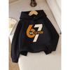 Autumn Digital 67 Six Seven Print Children's Hoodies Kids Fashion Fleece Hooded Sweatshirt Boys Casual Fashion Sport Pullover