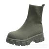 Foreign Trade Fly-woven Sports Short Boots Women's 2025 Autumn and Winter New Women's Boots Large Size One-pedal Socks Shoes