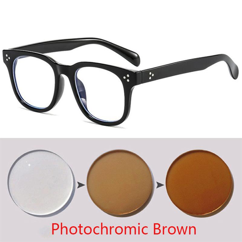 -1 -1.5 -2 -2.5 -3 -3.5 -4 -4.5 -5.0 -5.5 -6.0 Classic Rivets Myopia Eyeglasses With Degree Women Men Black Leopard Frame Glasses