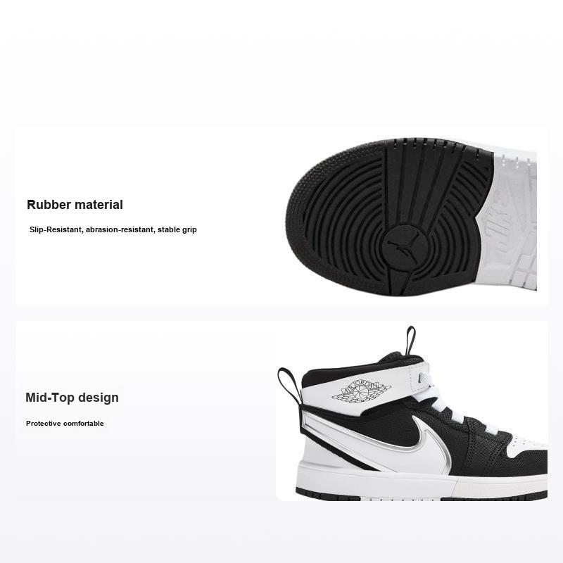 Кроссовки Air Jordan 1 Mid RM EasyOn PS черные белые детские FQ1282-001 28