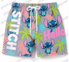 Beach Shorts, Men s Stitch Print, Men s Gym Shorts, Fitness, Summer Sports Shorts S