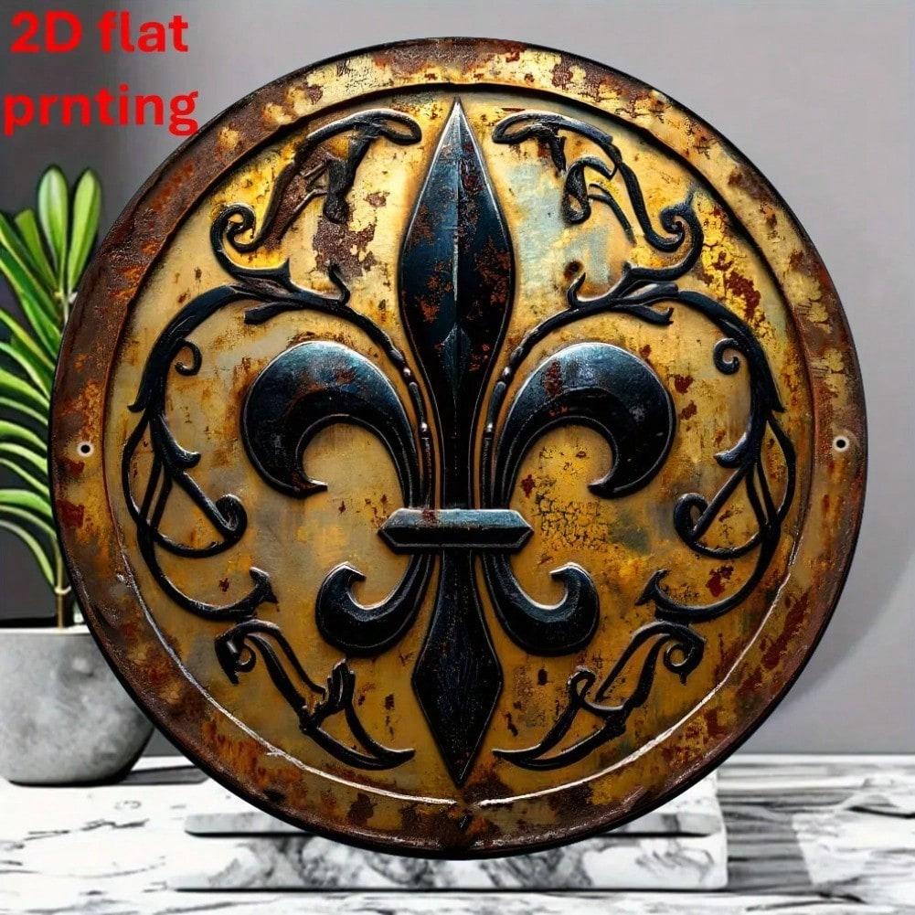 Vintage French Floral Metal Sign Wall Art Black Gold Home Bar Cafe Decor TYA37500-20x20cm разноцветный