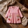 Girl Dress With Cartoon Animal Print For Toddler Winter And Fall Wear