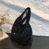Sequin Shoulder Bag for Women Underarm Bag Slouchy Handbag Trendy Hobo Bag for Work Travel Shopping