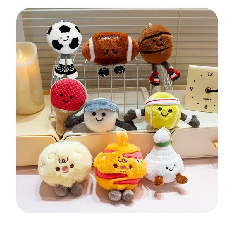 Plush Balls Pendant Badminton Keychain Room Decor Bag Decoration Birthday Gift