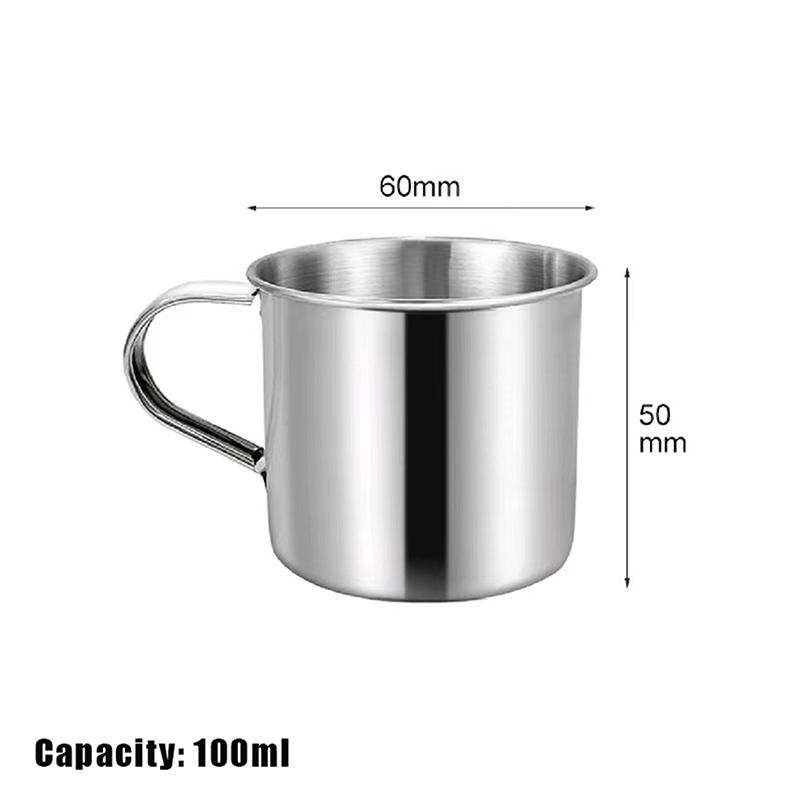 1Pc Stainless Steel Coffee Mug Camping Cup Portable Soup Mug For Travel Home Unbreakable Drinking Cup With Handle For Coffee