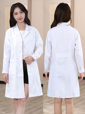 Halat Alb Clinic Doctor - Uniformă Unisex cu Mânecă Lungă pentru Asistent Medical & Laborator pentru Toamnă/Iarnă.