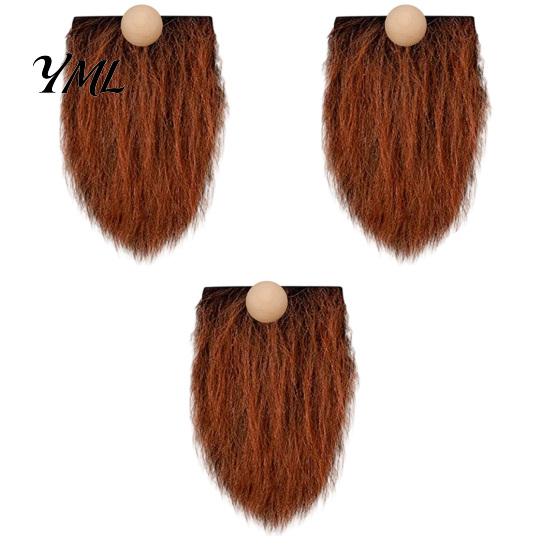 Wooden Ball Nose for Gnomes 3Pcs DIY Gnome Beards with Noses, Plush Beard, Handmade Gift Crafting Tools Faux Fur Dwarf Beard Christmas Elf Doll