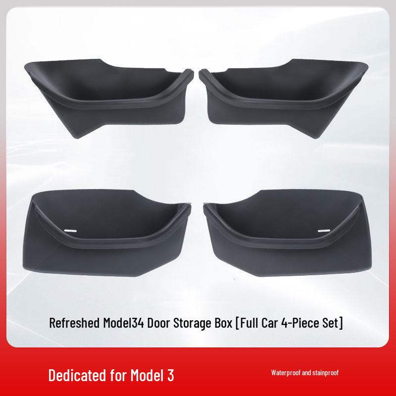Velour-Padded Protective Liners for Tesla Model 3 Door Compartments