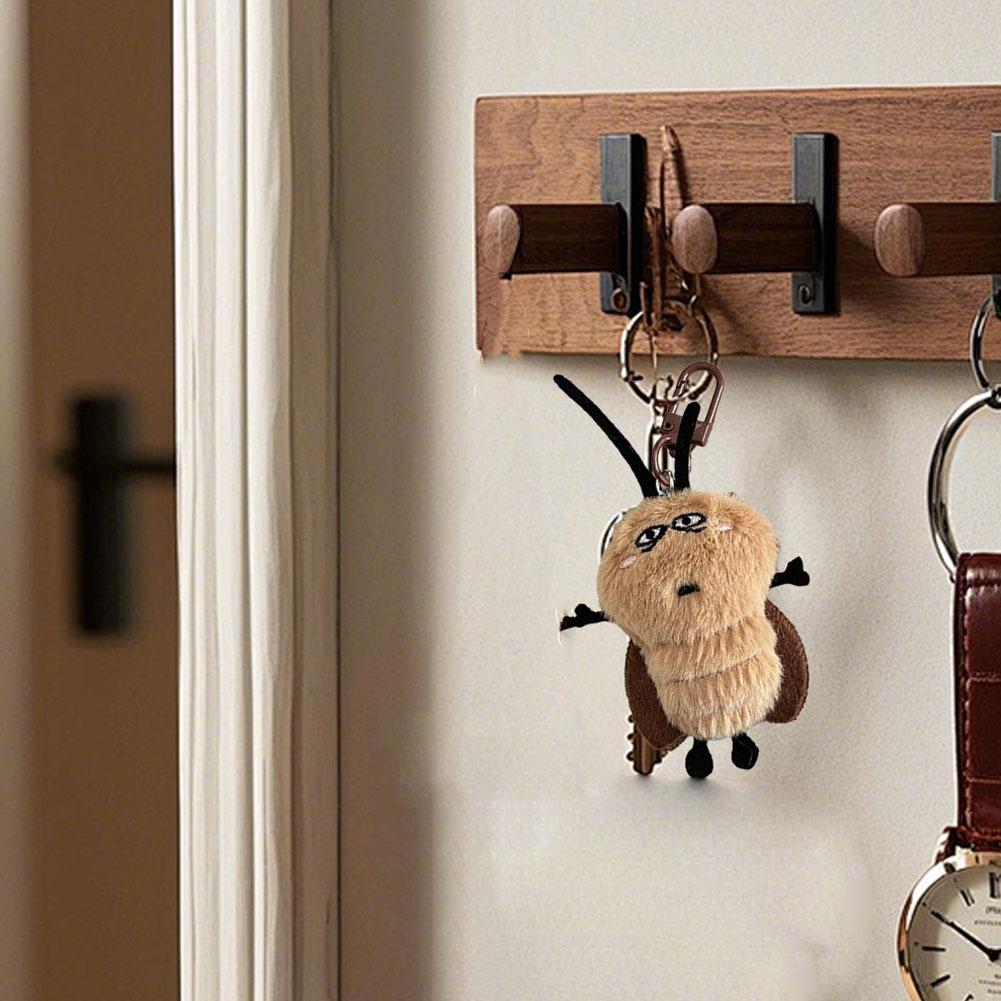 Funny Cockroach Plush Keychain Cute Doll Pendant for Backpacks Bags Creative Plush Toy Hanging Ornament for Girls Boys