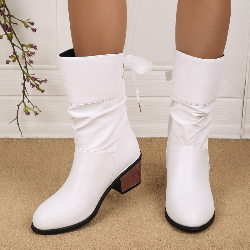 Fashion 2024 Winter High Quality Knee High Women's Boots Fashion Square Heel Shoes for Women Round Toe High Tube Flat Heels Riding Boots