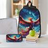 Bunter majestätischer Phönix Rucksack Schüler Buchtasche Schultasche Umhängetaschen 3tlg Isolierte Lunchtasche Federmäppchen