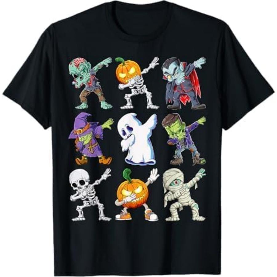 Dabbing Halloween Boys Skeleton Zombie Scary Pumpkin Mummy T-Shirt Khan Mens Womens Tank Top Sweatshirt Hoodie 123 Black XXXXXL разноцветный