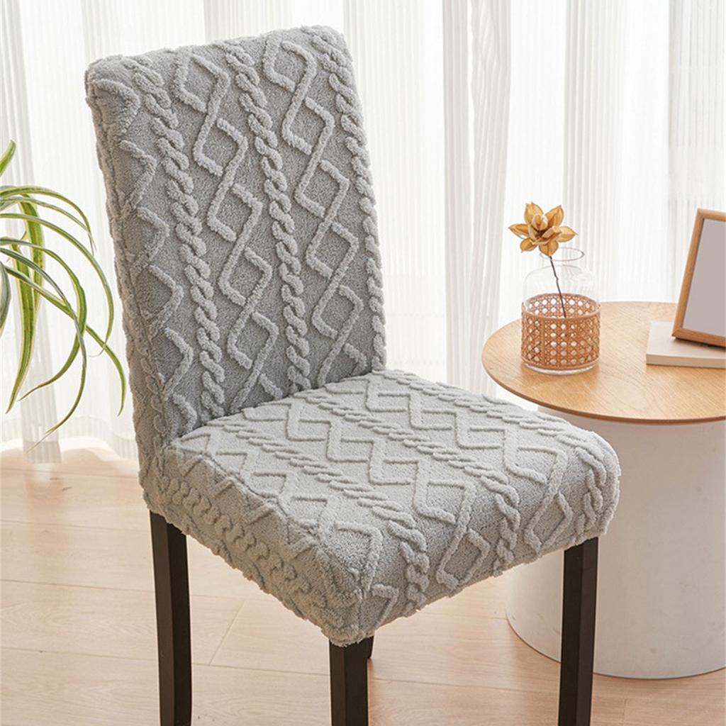 Chair Covers for Dining Room Soft Jacquard Stretch Chair Slipcover for Large Size Dining Chair Washable Removable Chair Protect