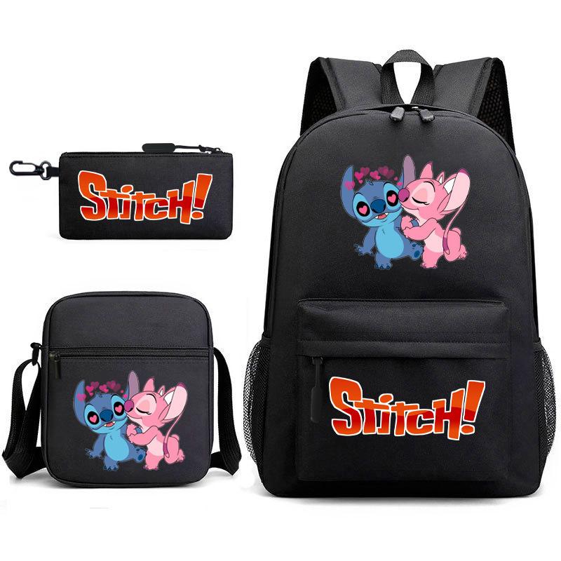 School Season Student Backpack Heat Transfer Backpack Satchel Pencil Bag Three-Piece Set