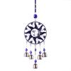Turkiye Blue Eyes Alloy Sun Star Moon Pendant with Bell Charm Wind Chimes for Home Garden Hanging Wall Decoration Lucky Amulet