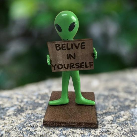 Alien Ornament Engraved Alien Decoration Desktop Ornament with Fine Engraving Design Bedroom Office Decor
