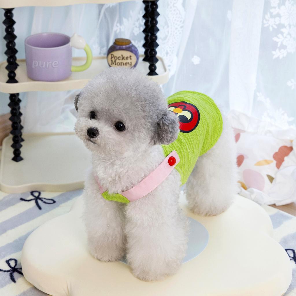 Spring small teddy dog, ragdoll cat, puppy clothes, hairless cat fruit printing polyester fabric pet clothes