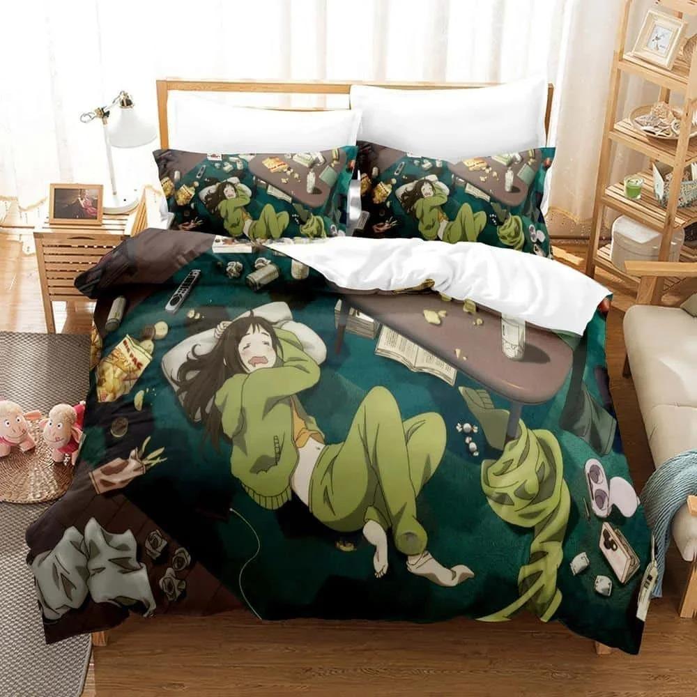 3D Kawai The Masterful Cat Is Depressed Again Today Bedding Set Cartoon Anime Three-piece Set Adult Kid Bedroom Duvet Cover Sets