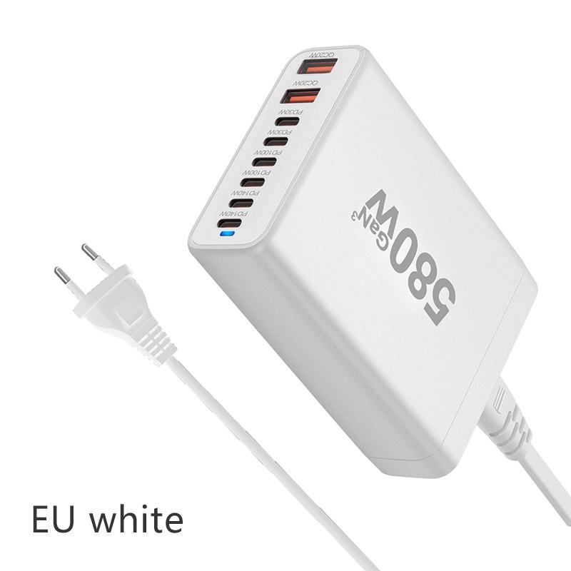 

580 Вт GaN Зарядное устройство 8 портов USB Type C Настольная зарядная станция Быстрая зарядка телефона для iPhone 16 15 iPad Macbook Ноутбук Планшет Samsung