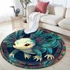 Animals in a Circle  Round Area Rug,Carpet Rug for Living Room Bedroom Sofa Playroom Decor,Non-slip Floor Mat