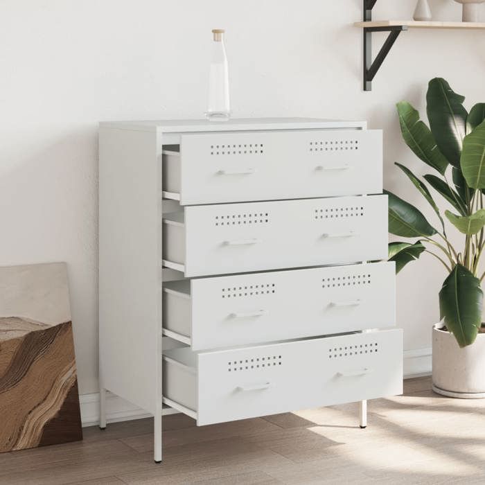 VidaXL Buffet White 68x39x89 Cm Steel, Cabinet, Cupboard, Highboard, Sideboard, Storage Cabinet, Organizer 842987