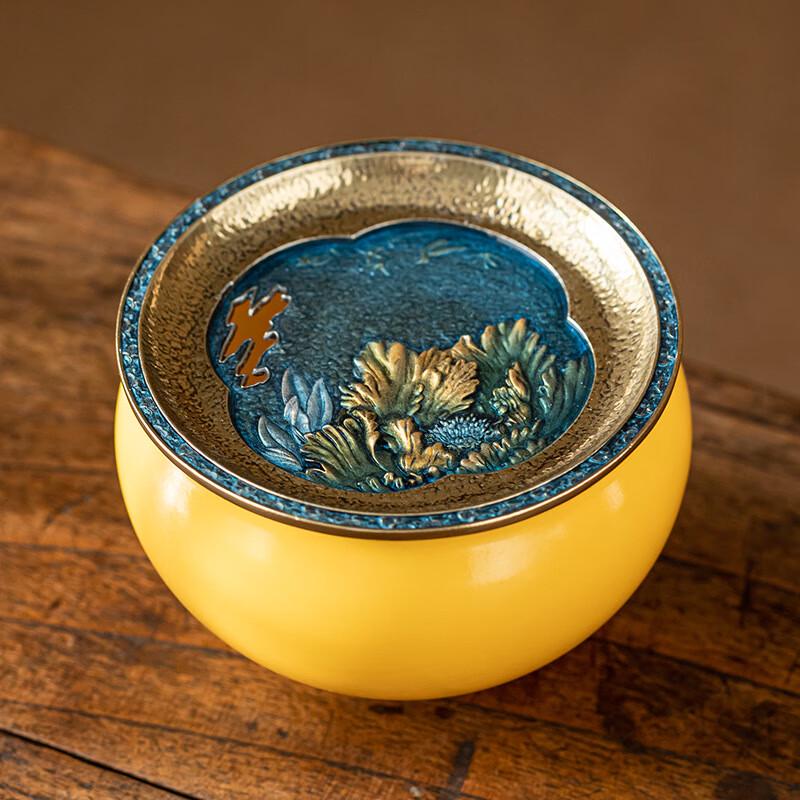 Эмалированный керамический таз для чая с крышкой