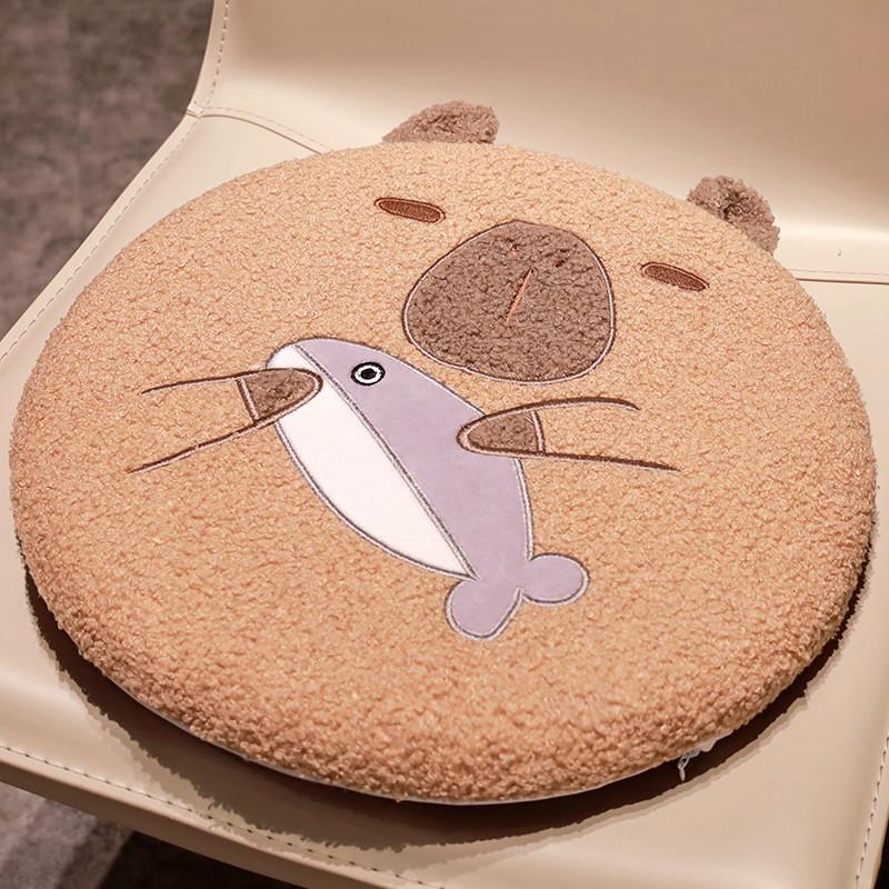 Chair Cushion Cartoon Cute Animal Round Seat Pad Capybara Living Room Seat Cushion with Memory Foam Furniture Accessories