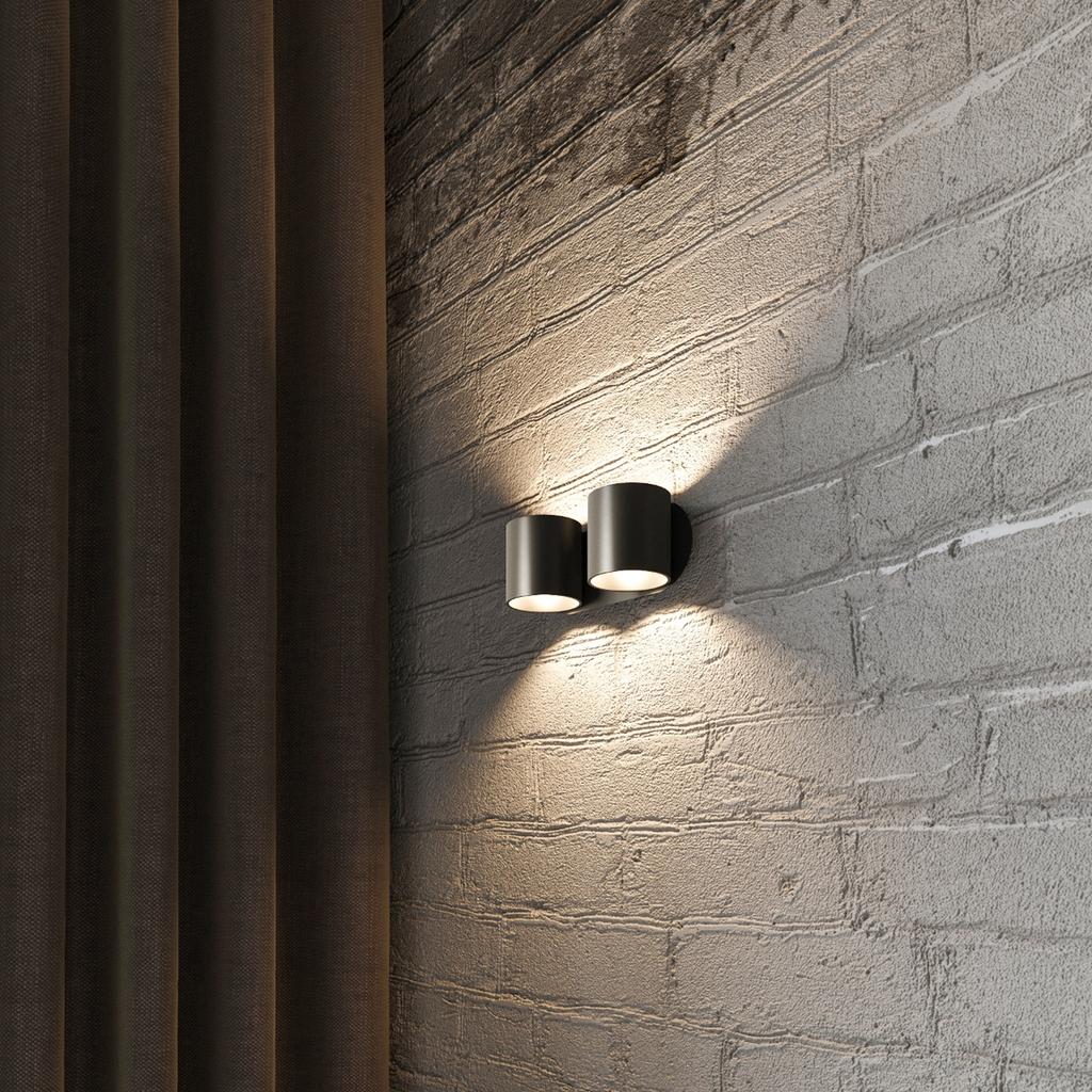 Orbis 2 black wall lamp